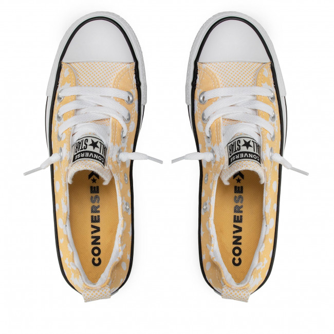 Sárga, mintás converse cipő felülnézetből